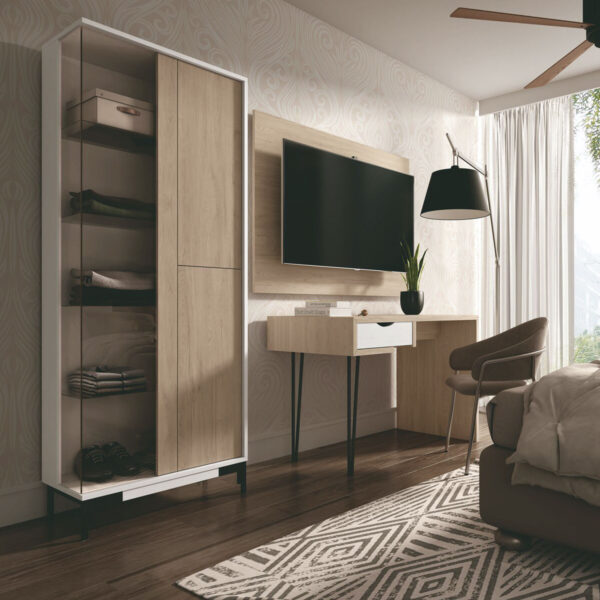 Escritorio de dos patas con cajón