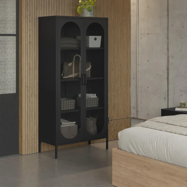 Vitrina Diora 2P 170cm Negro