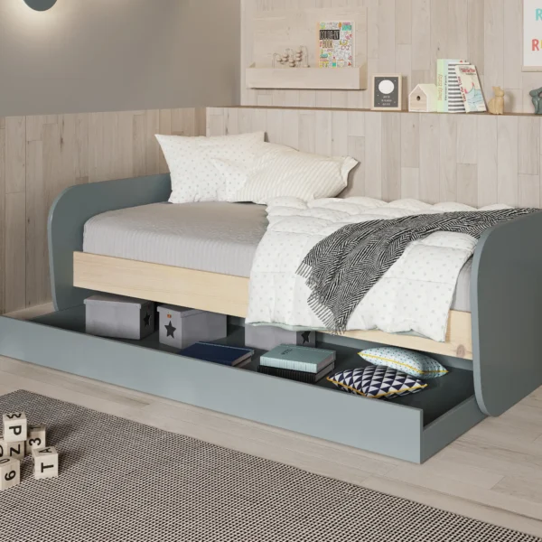 BICAMA ESTEBAN 200/190X90 VERDE KAKI 444C/CERA BLA