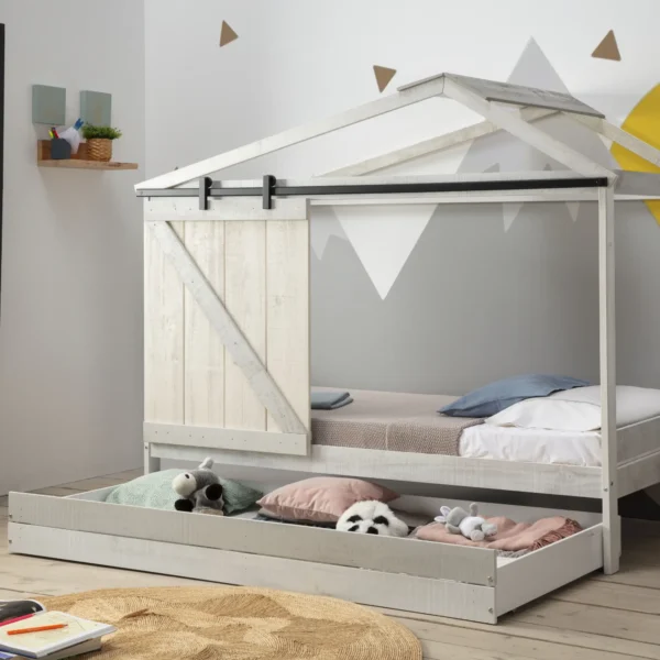 CAJON CABAÑA LARA 90CM BLANCO RUSTICO/GRIS CL. RUS