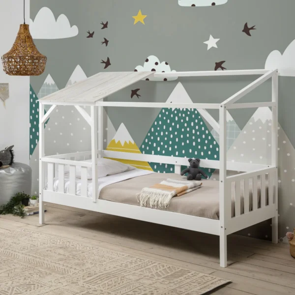 CAMA CABAÑA AMON 90X200 BLANCO/BLANCO RUSTICO