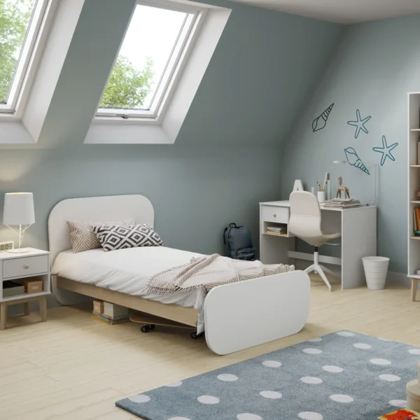 CAMA 0.90 ESTEBAN BLANCO/CERA BLANCA C/SM