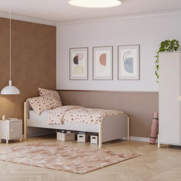 CAMA 0.90 ENOLA CREMA/CERA BLANCA C/SM