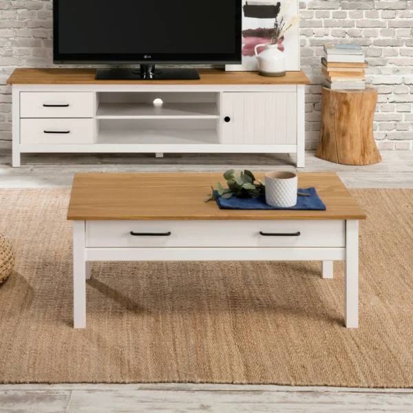 MESA CENTRO MIRANDA 1C BLANCO/CERA