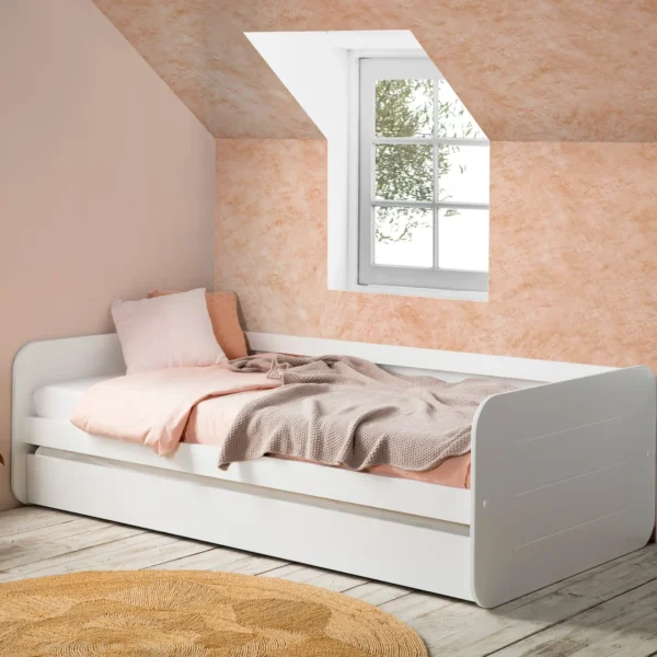 CAMA NIDO REDONA 90CM BLANCO C/SMA