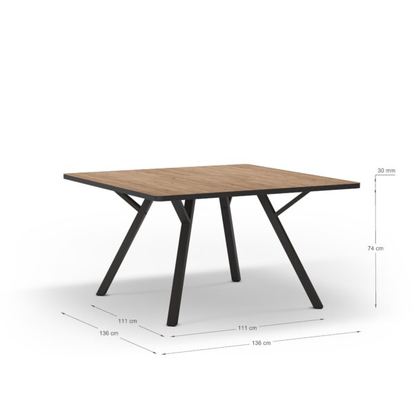 MESA CUADRADA BENI 136X136 NATURAL/CANTO BOCAMINA