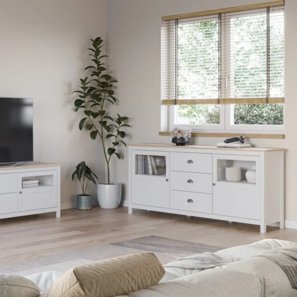 APARADOR MISTI 3C2P 180CM BLANCO/ROBLE