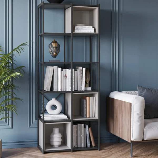 ESTANTERIA ANYA 70CM NEGRO CUBO CREMA