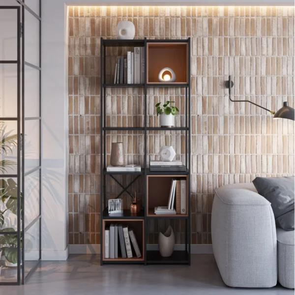 ESTANTERIA ANYA 70CM NEGRO CUBO TERRACOTA