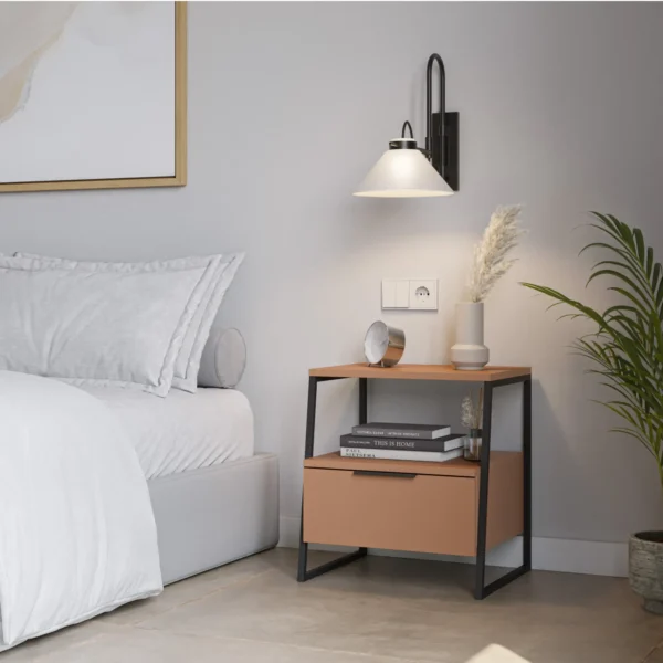 MESITA VELIA TERRACOTA/NEGRO