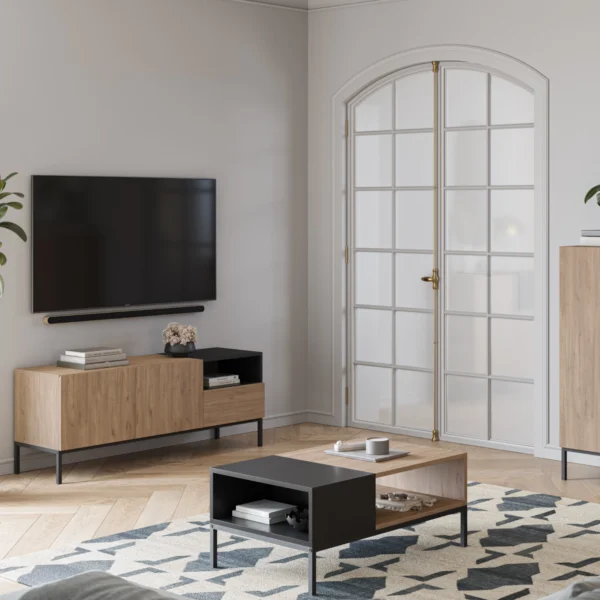 MESA CENTRO CAILIN 2H SEPET/NEGRO PATA METAL