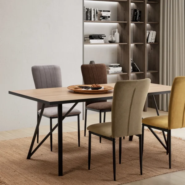 MESA RECT. MYLA 180X90 NATURAL/CANTO BOCAMIN