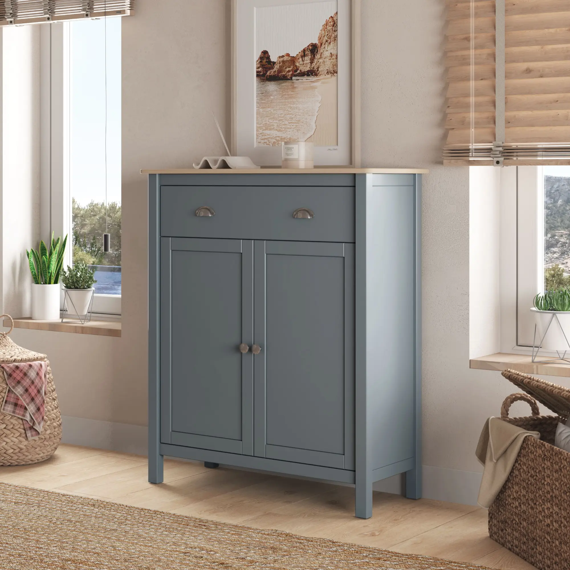 MUEBLE AUX. MISTI 2P1C VERDE KAKI 444C/ROBLE