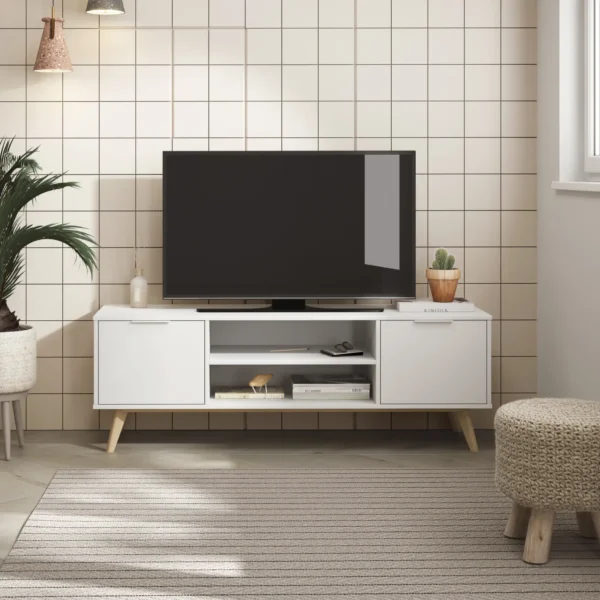 MUEBLE TV CAMPUS 2P2H BLANCO/CERA BLANCA