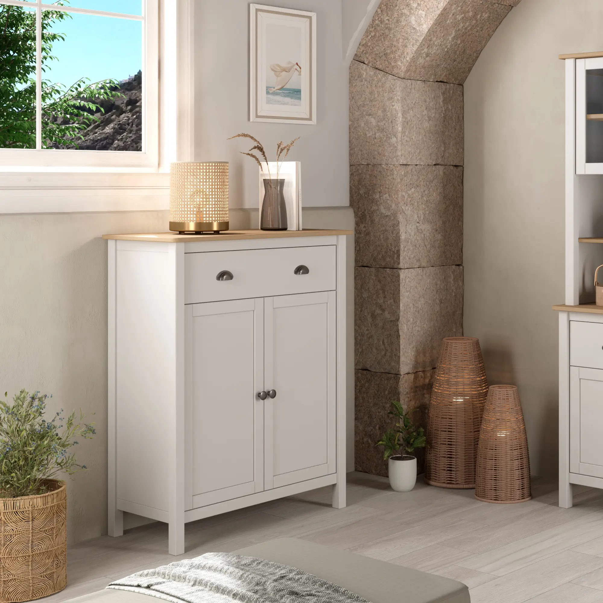 MUEBLE AUX. MISTI 2P1C BLANCO/ROBLE